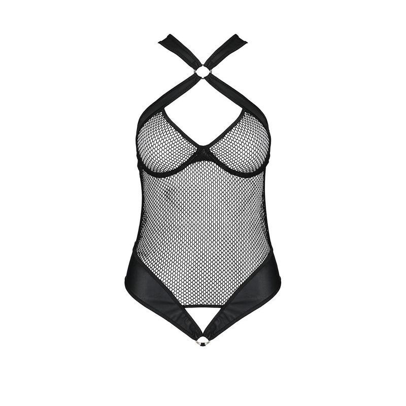 Сітчастий боді з халтером Passion Amanda Body XXL/XXXL, black жива фотографія