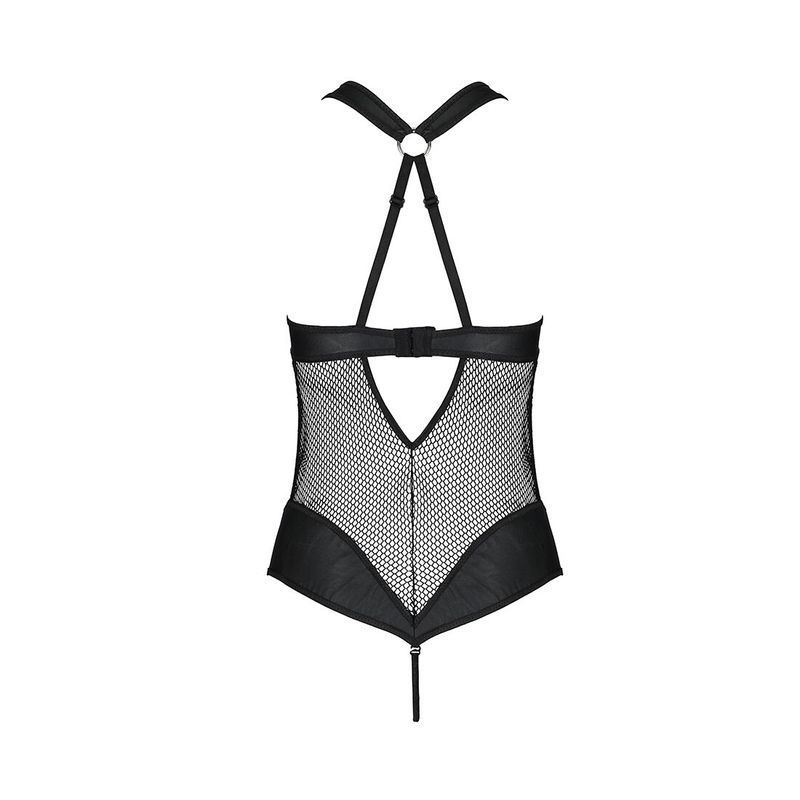 Сітчастий боді з халтером Passion Amanda Body XXL/XXXL, black жива фотографія