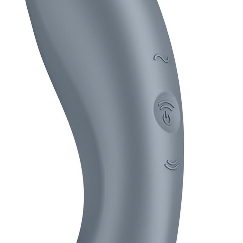Вакуумный стимулятор с вибрацией Satisfyer Curvy Trinity 1 Bluegrey, игрушка 3в1 реальная фотография