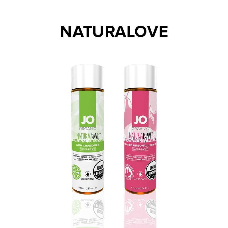 Змазка на водній основі JO NATURALOVE &mdash; ORGANIC (120 мл) з екстрактом листя агави та ромашки жива фотографія