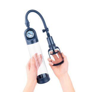 Вакуумная помпа для пениса Boners Penispump With Pressure Gauge реальная фотография