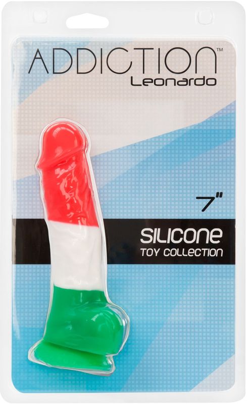 Цветной фаллоимитатор ADDICTION - LEONARDO - 7" - 3 COLOURS, 17,8 см, силикон реальная фотография
