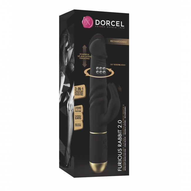 Вибратор Dorcel Furious Rabbit 2.0 с возвратно-поступательными движениями головки, перезаряжаемый реальная фотография