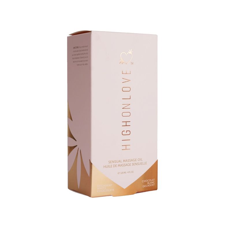 Массажное масло HighOnLove Massage Oil - Decadent White Chocolate (120 мл) с маслом семян конопли реальная фотография
