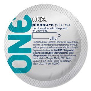 Презерватив ONE Pleasure Plus, 1 шт, с ребристым участком на конце, со смазкой реальная фотография