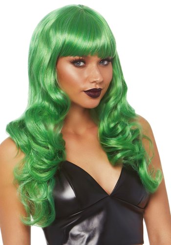 Волнистый парик Leg Avenue Misfit Long Wavy Wig Green, длинный, реалистичный вид, 61 см реальная фотография