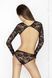 Боди монокини с длинным рукавом и закрытым плечом YOLANDA BODY black XXL/XXXL - Passion