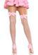 Чулки-сетка со швом сзади Leg Avenue Bow back seam thigh highs One size Pink, атласный бант