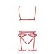 Комплект белья MAGALI SET OpenBra red XXL/XXXL - Passion Exclusive: стрэпы: лиф, трусики и пояс