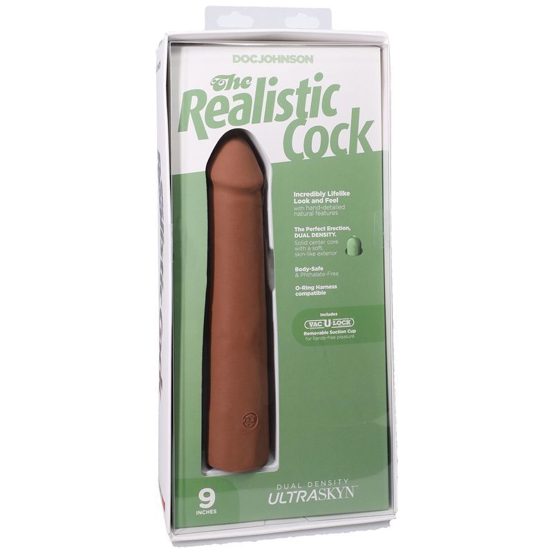 Фаллоимитатор Doc Johnson The Realistic Cock ULTRASKYN - 9 Inch Caramel реальная фотография