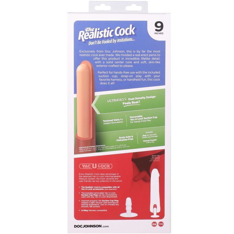 Фаллоимитатор Doc Johnson The Realistic Cock ULTRASKYN - 9 Inch Caramel реальная фотография