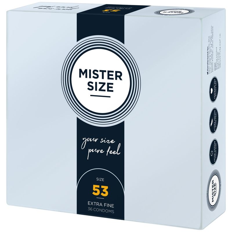 Презервативы Mister Size - pure feel - 53 (36 condoms), толщина 0,05 мм реальная фотография