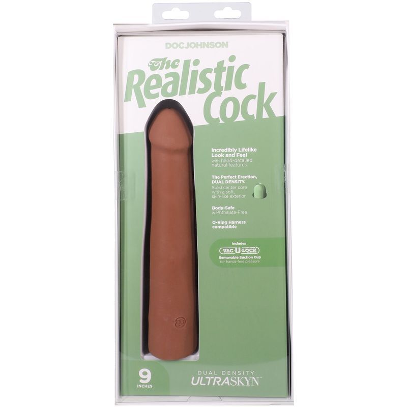 Фаллоимитатор Doc Johnson The Realistic Cock ULTRASKYN - 9 Inch Caramel реальная фотография