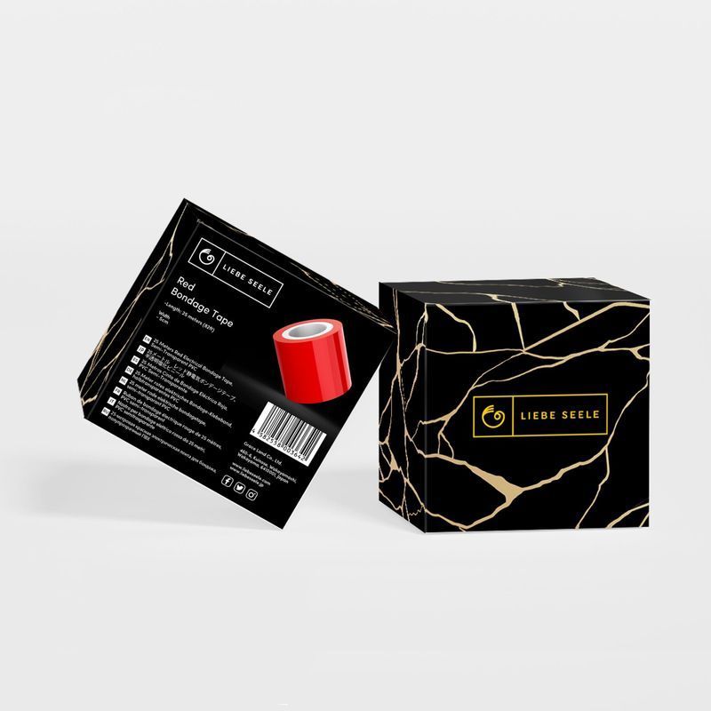 Скотч для бондажа Liebe Seele Bondage Tape Red 25м, не липнет к коже и волосам, без следов реальная фотография