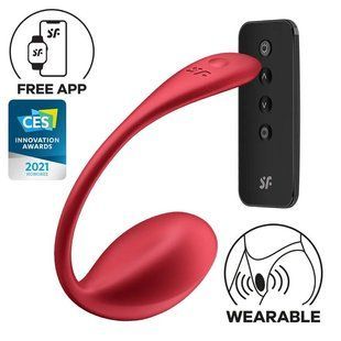 Смарт-віброяйце Satisfyer Shiny Petal Connect App, керування зі смартфона, пульт ДК жива фотографія