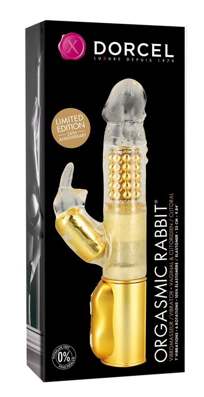 Вібратор-кролик Dorcel Orgasmic Rabbit Gold з перлинним масажем жива фотографія