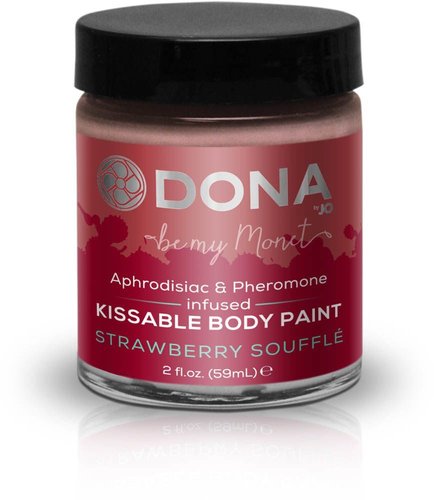 Краска для тела Dona Kissable Body Paint - STRAWBERRY SOUFFLE жива фотографія