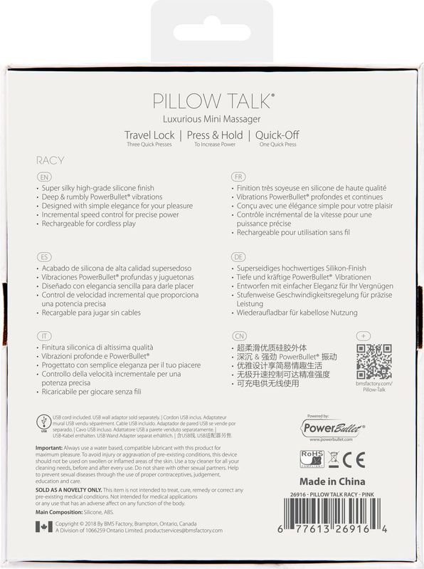 Роскошный вибратор Pillow Talk - Racy Pink с кристаллом Сваровски для точки G, подарочная упаковка реальная фотография
