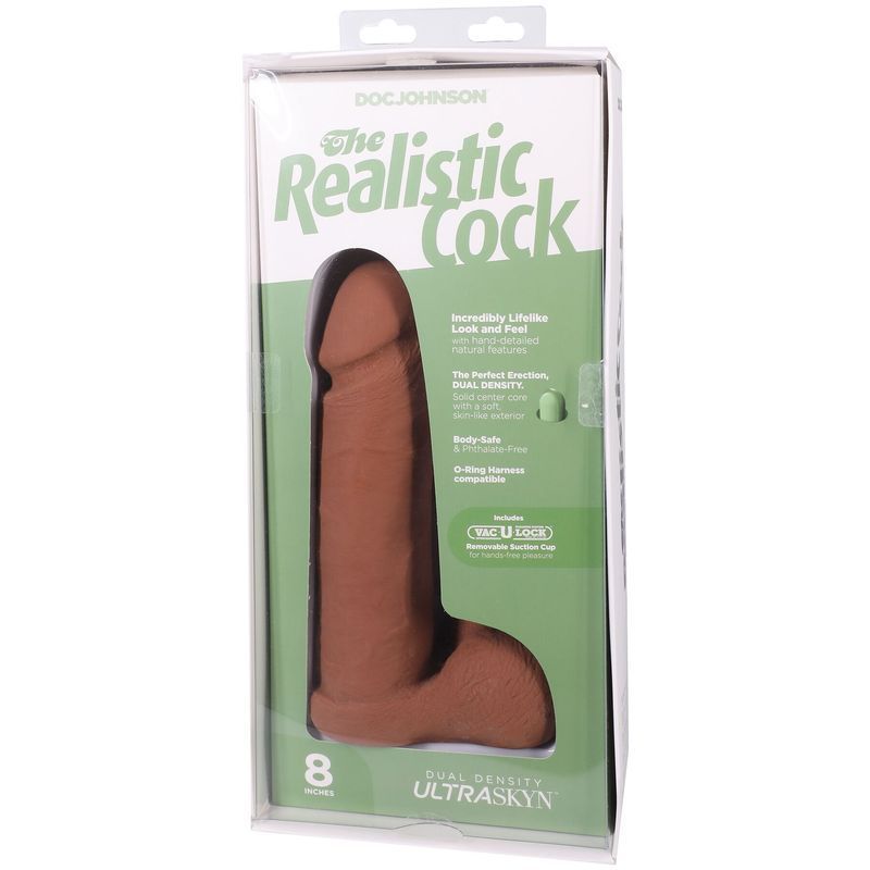 Фаллоимитатор Doc Johnson The Realistic Cock ULTRASKYN - 8 Inch with Balls Caramel реальная фотография