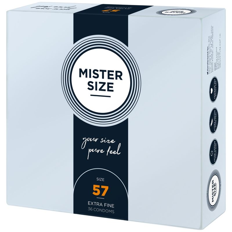 Презервативи Mister Size - pure feel - 57 (36 condoms), товщина 0,05 мм жива фотографія