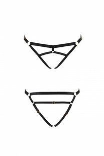 Трусики стринги из стреп KELIS THONG black S/M - Passion (проблема с упаковкой) жива фотографія
