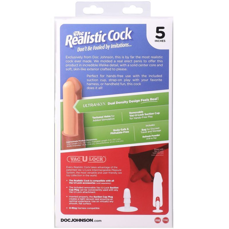 Фаллоимитатор Doc Johnson The Realistic Cock ULTRASKYN - 5 Inch Vanilla реальная фотография