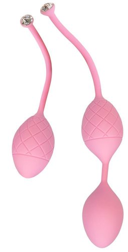 Розкішні вагінальні кульки PILLOW TALK - Frisky Pink з кристалом, діаметр 3,2 см, вага 49-75гр жива фотографія