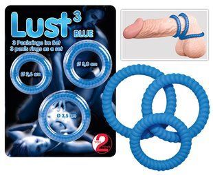 Кільця на пеніс Lust (блакитні)