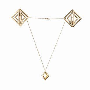 Затискачі для сосків з легкою підвіскою LOCKINK Adjustable Nipple Clamps with Light Pendant, золотисті