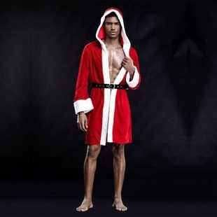 Чоловічий еротичний костюм "Звабливий Санта" One Size Red жива фотографія