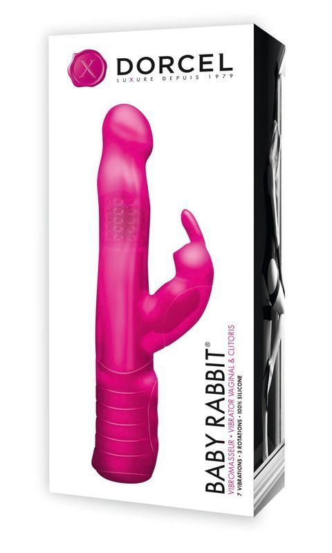 Вібратор-кролик Dorcel Baby Rabbit Pink з перлинним масажем і головкою, що обертається жива фотографія