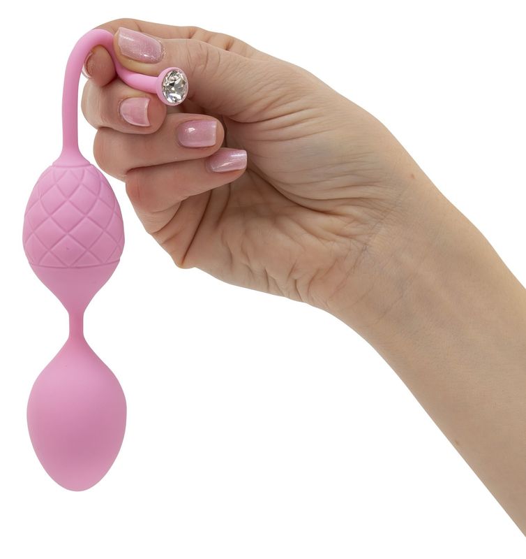 Розкішні вагінальні кульки PILLOW TALK - Frisky Pink з кристалом, діаметр 3,2 см, вага 49-75гр жива фотографія