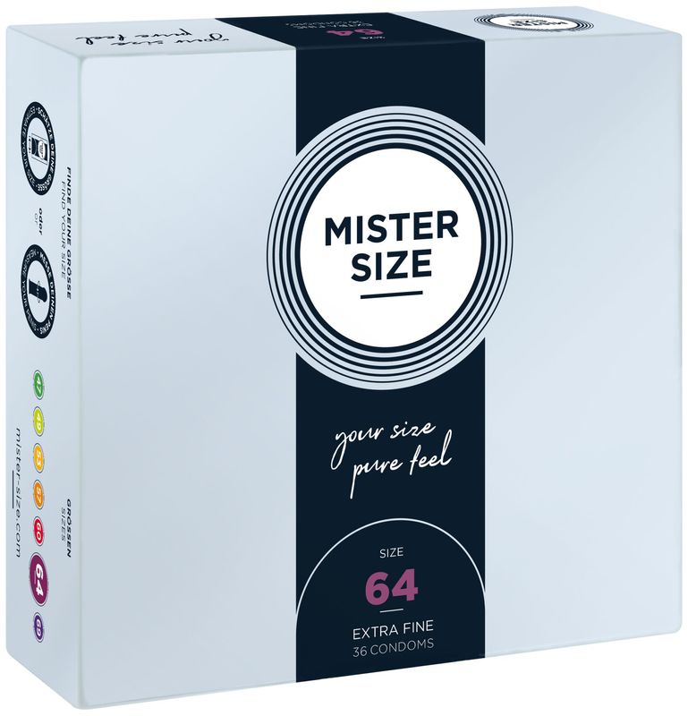 Презервативы Mister Size - pure feel - 64 (36 condoms), толщина 0,05 мм реальная фотография