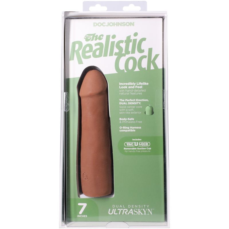 Фалоімітатор Doc Johnson The Realistic Cock ULTRASKYN - 7 Inch Caramel жива фотографія