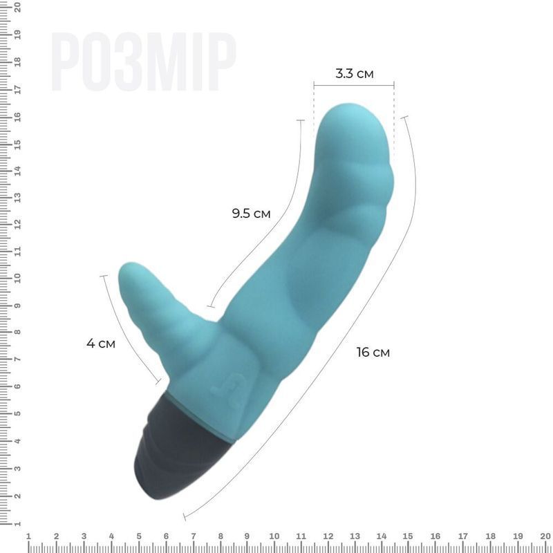 Вібратор рельєфний Adrien Lastic Cyclone Blue зі стимуляцією точки G, два мотори жива фотографія