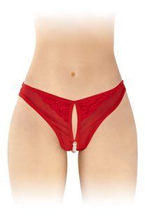 Трусики с жемчугом и доступом Fashion Secret Sophie Red реальная фотография