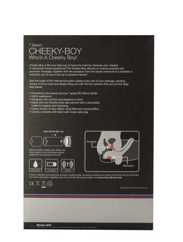 Массажер простаты Rocks Off Cheeky-Boy Red реальная фотография