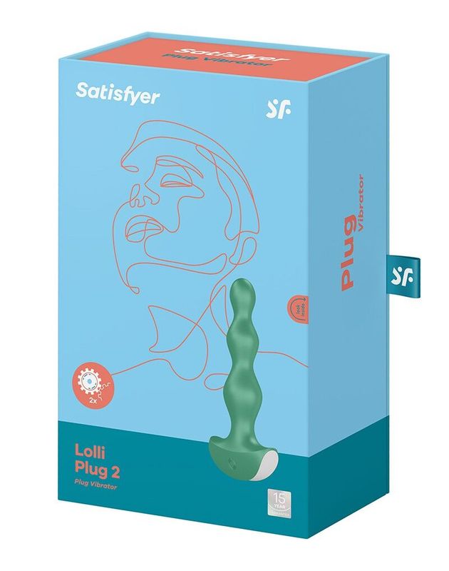 Анальный стимулятор-бусины с двумя моторами Satisfyer Lolli-Plug 2 Green реальная фотография