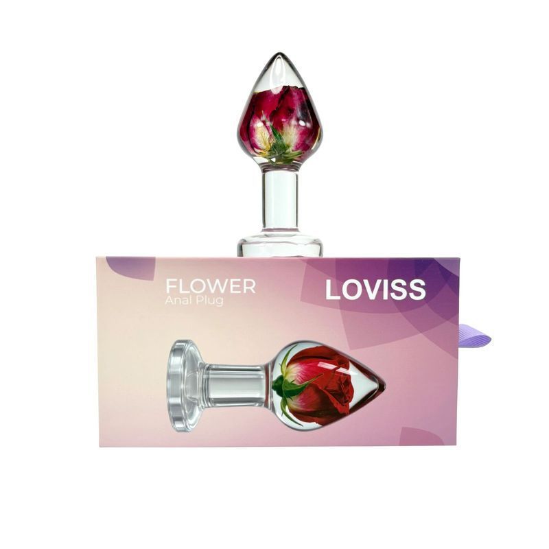 Розкішна анальна пробка Loviss Rose Anal Plug зі справжньою трояндою всередині жива фотографія