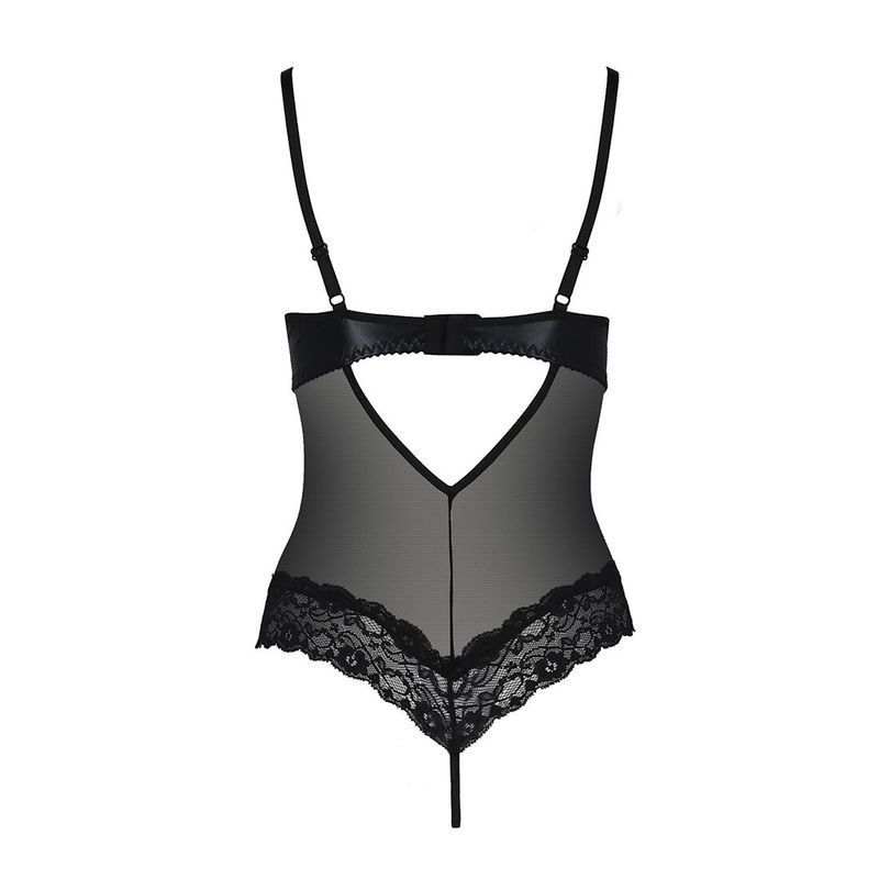 Боді з відкритими грудьми Passion Exclusive NORTH BODY L/XL, black жива фотографія