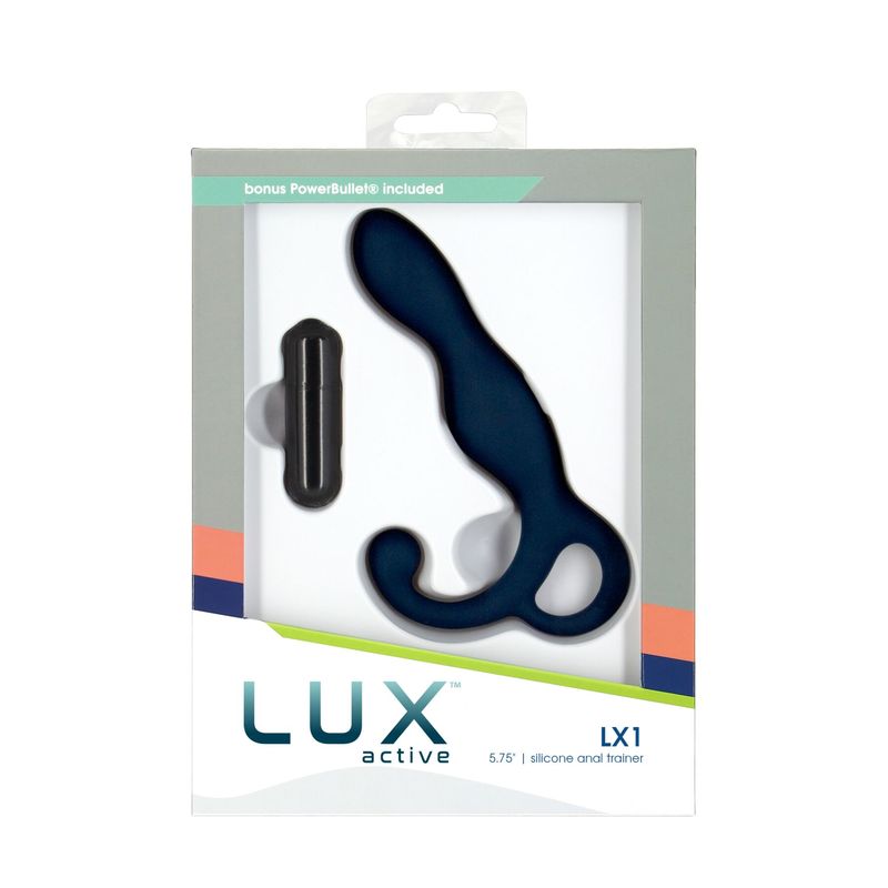 Массажер простаты Lux Active LX1 Anal Trainer 5.75″, Dark Blue, вибропуля в комплекте реальная фотография