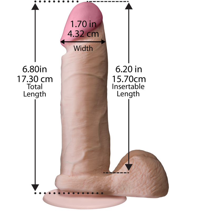 Фалоімітатор Doc Johnson The Realistic Cock 6 inch White – ULTRASKYN, Vack-U-Lock, діаметр 4,3 см жива фотографія