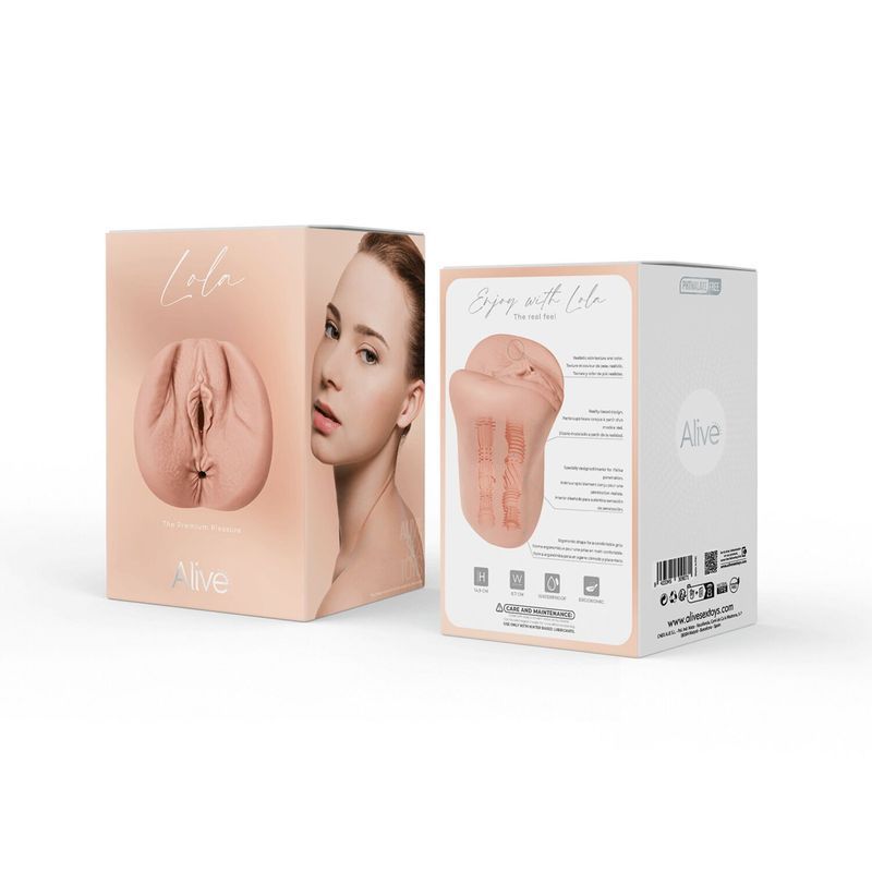 Мастурбатор-вагина + попка Alive Lola Super Realistic Masturbator L Flesh, два канала, реалистик реальная фотография