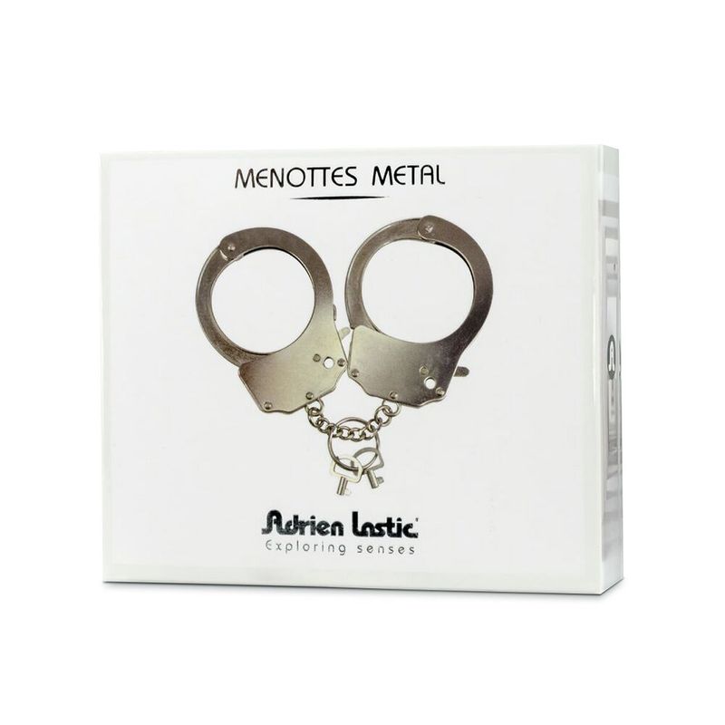 Наручники металлические Adrien Lastic Handcuffs Metallic (полицейские) реальная фотография