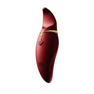 Вібратор 2в1 з язичком Zalo &mdash; Hero Wine Red, кристал Swarovski