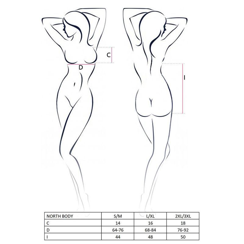 Боди с открытой грудью Passion Exclusive NORTH BODY XXL/XXXL, black реальная фотография