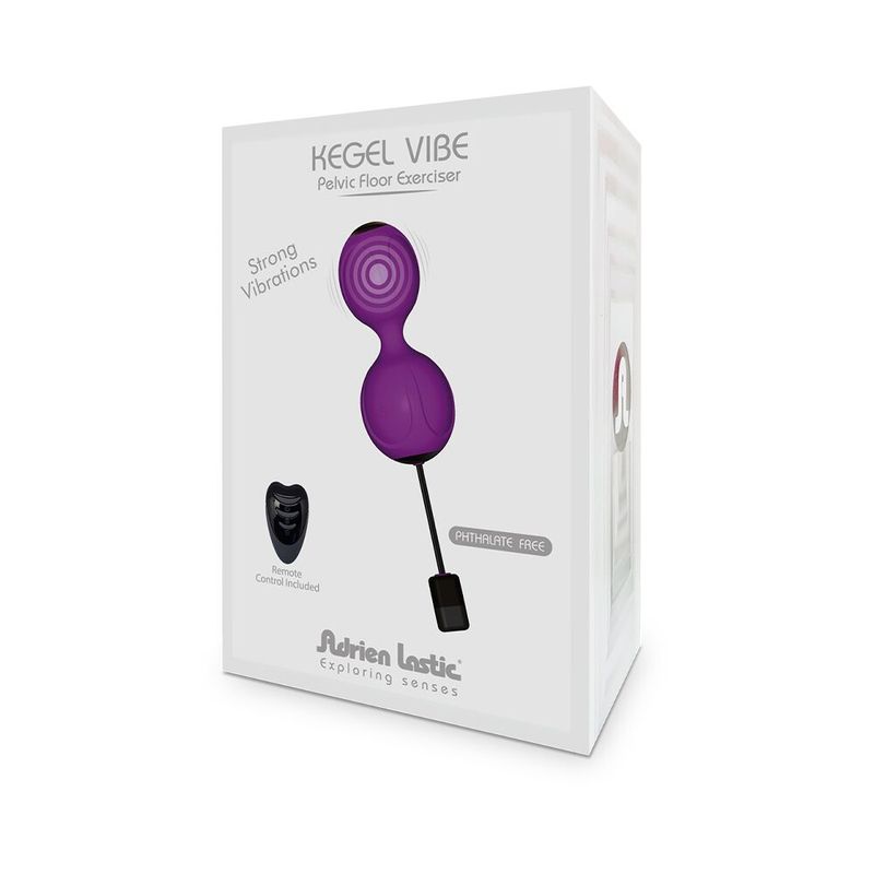 Вагинальные шарики с вибрацией Adrien Lastic Kegel Vibe Purple, диаметр 3,7см реальная фотография