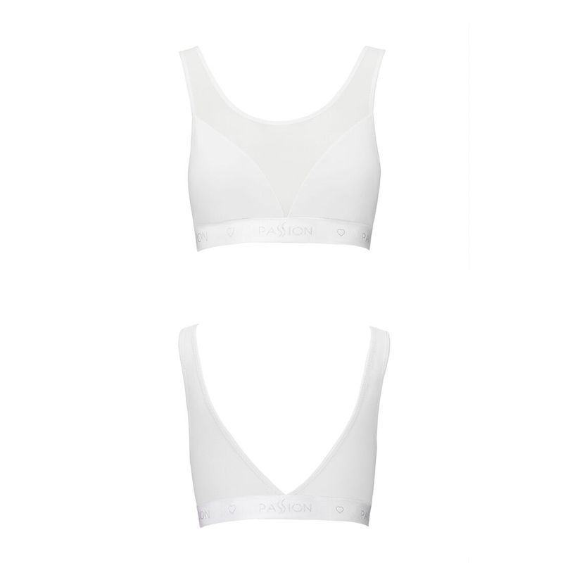 Топ с прозрачной вставкой Passion PS002 TOP L, white реальная фотография