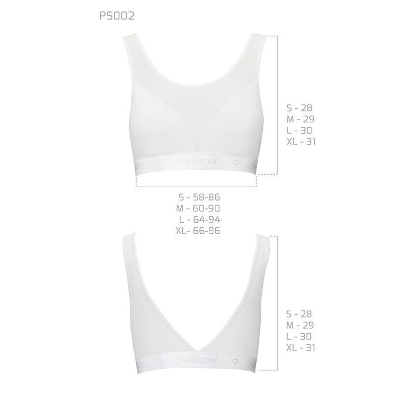 Топ с прозрачной вставкой Passion PS002 TOP L, white реальная фотография