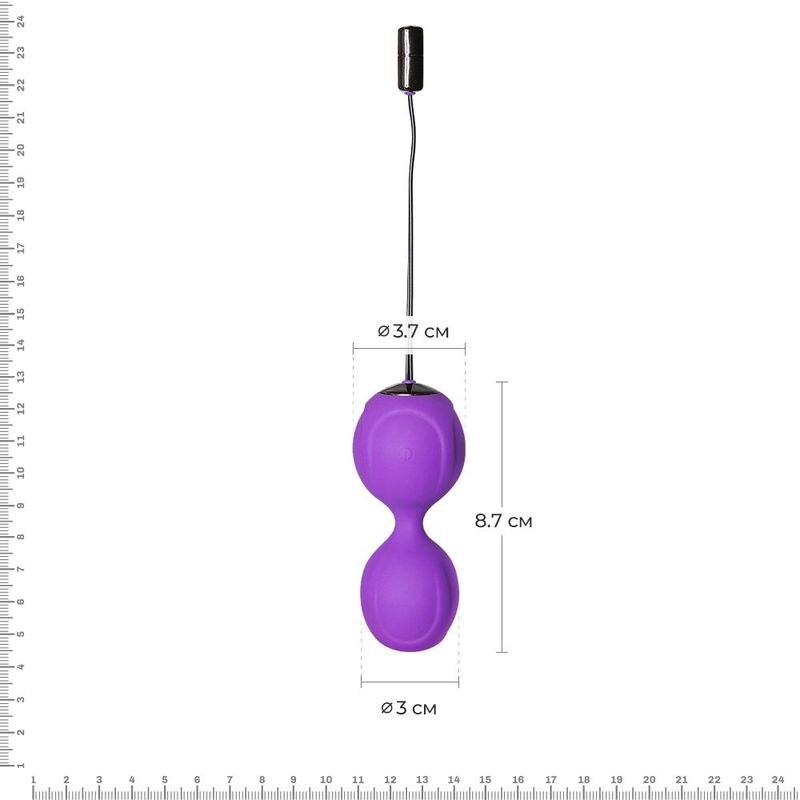 Вагинальные шарики с вибрацией Adrien Lastic Kegel Vibe Purple, диаметр 3,7см реальная фотография